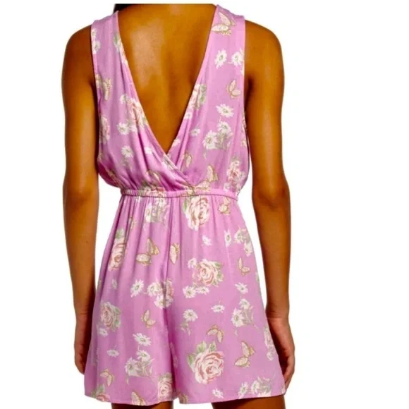 NEW BP. Floral romper butterfly Bohemian sleeveless purple SMALL NWT - Picture 8 of 15